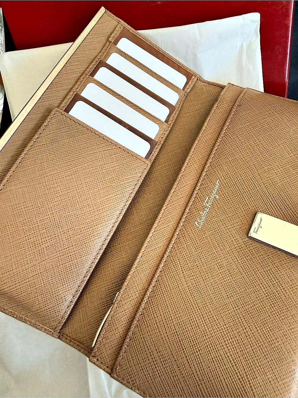 Salvatore Ferragamo Gancini Continental Wallet Brown